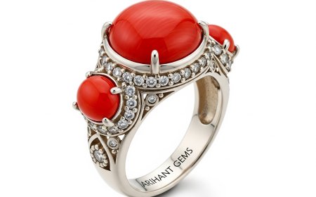 Top in India for Premium Coral Ring from Arihant Gems