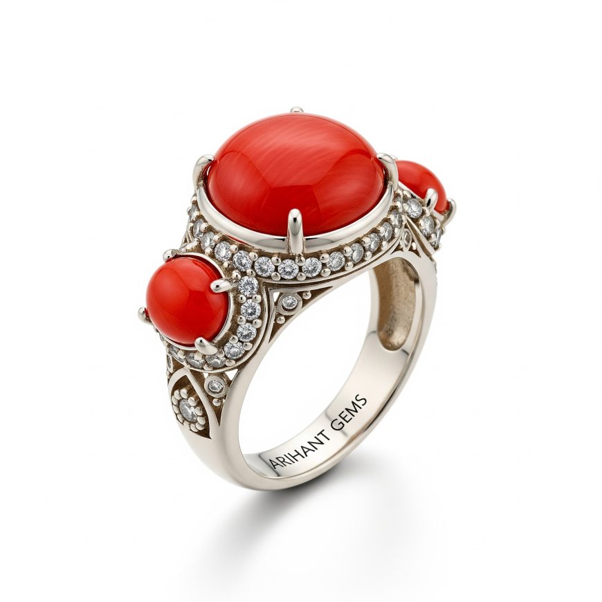 Top in India for Premium Coral Ring from Arihant Gems